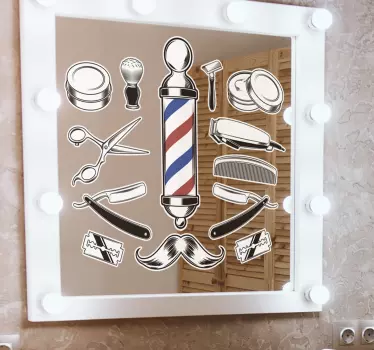 Barber instruments wall decor - TenStickers