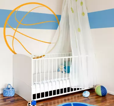 Basketball Outline Wall Kids Sticker - TenStickers