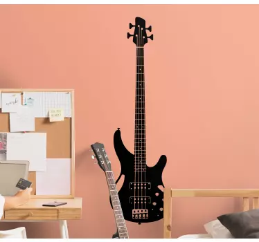 Bass guitar rock n roll sticker - TenStickers