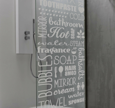 bathroom cloud of words shower decal - TenStickers