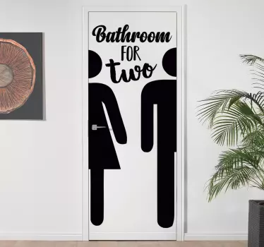Bathroom for 2 Door  glass door decal - TenStickers