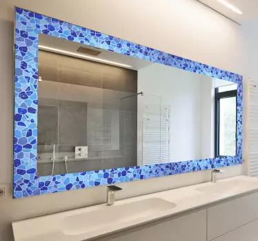 Mosaic frame bathroom mirror sticker - TenStickers