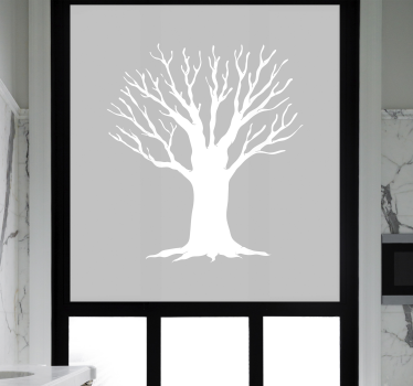 Bathroom tree sketch window decal - TenStickers