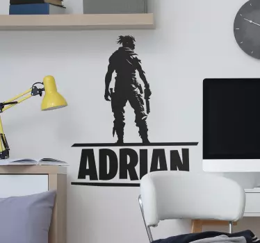 battle character with name video game sticker - TenStickers
