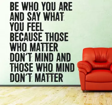 Be who you are wall quote decal - TenStickers