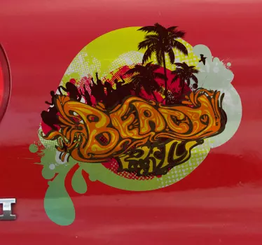 Beach Party Scene Decal - TenStickers
