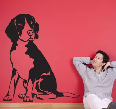 Stenciled beagle dog wall sticker - TenStickers