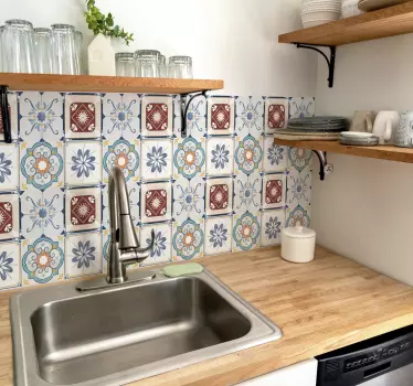 Kitchen wall cement style tile sticker - TenStickers