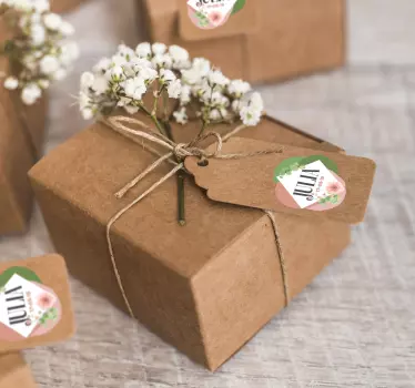 Beautiful Customizable Floral Stickers wedding sticker - TenStickers