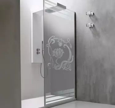Beautiful flowers shower screen sticker - TenStickers