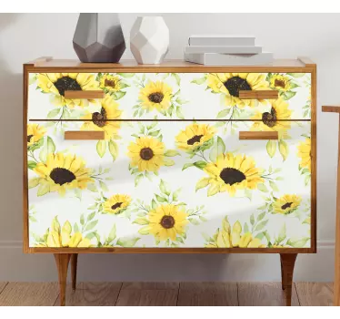 Watercolor sunflower seamless pattern decals for furniture - TenStickers