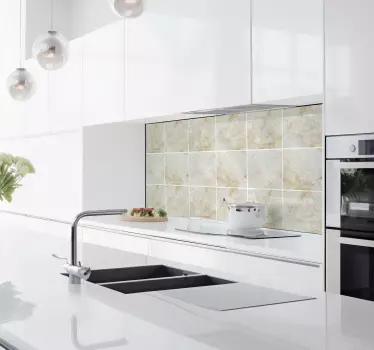Beige marble tile stickers - TenStickers