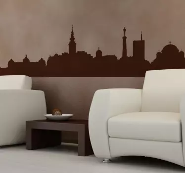 Belgrade Silhouette skyline sticker - TenStickers