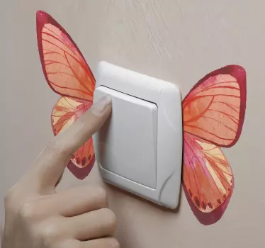 Bicolor butterflies light switch cover sticker - TenStickers