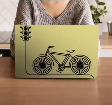 Bicycle traffic signal laptop skin - TenStickers