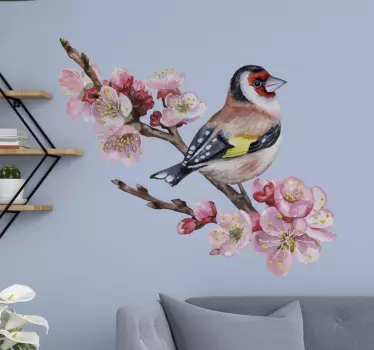 Big flowers with birds bird sticker - TenStickers