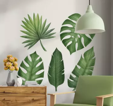 Big green leaves plant decals - TenStickers