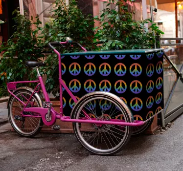 Bike sticker colorful peace symbols - TenStickers