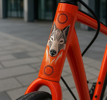 Bike sticker orange wolf alpha - TenStickers