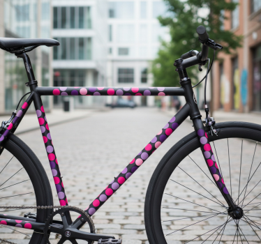 Bike sticker purple and pink dots - TenStickers