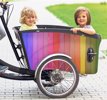 Bike sticker with colorful striped design - TenStickers