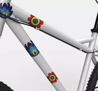Bike sticker with floral and petal designs - TenStickers