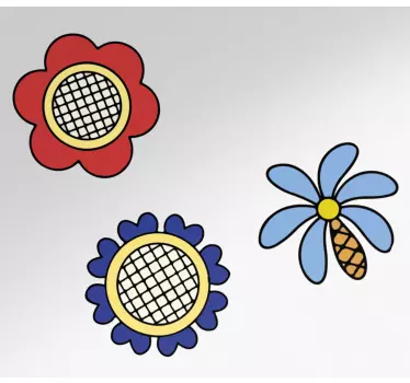 Bike sticker with playful floral designs - TenStickers