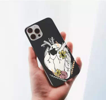 Bird and flowers iPhone sticker - TenStickers