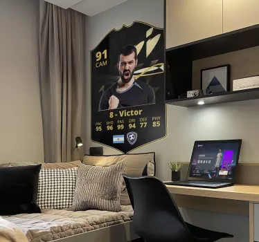 black and gold card football sticker - TenStickers