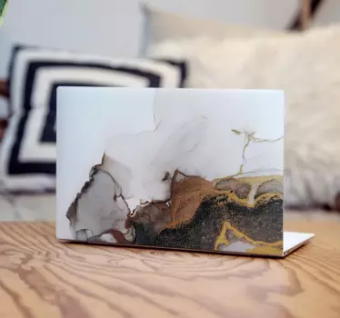 Black and gold marble laptop stickers - TenStickers