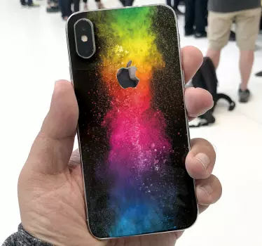 Black and rainbow splash iPhone decal - TenStickers