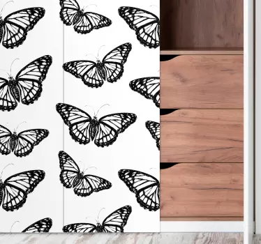 Black and White Butterfly decals for furniture - TenStickers