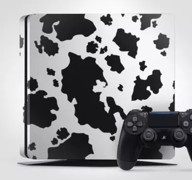 Black and white cow spots Playstation 4 sticker - TenStickers