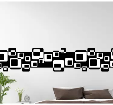 Black and white squares border decal - TenStickers