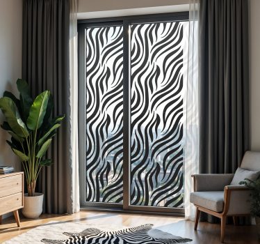 Black and white zebra stripes window film - TenStickers