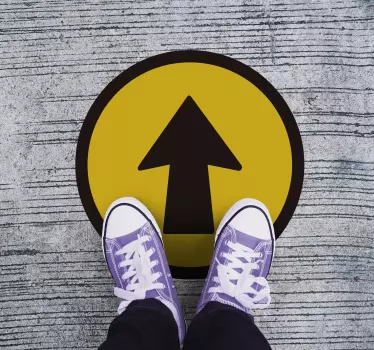 Black and Yellow Arrow floor sticker - TenStickers