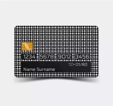 Black Checkered Pattern credit card sticker - TenStickers