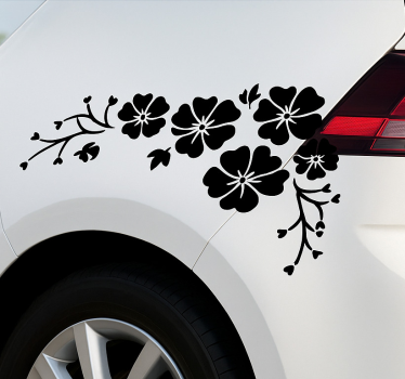 Car sticker black cherry blossom - TenStickers