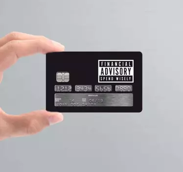 Funny financial advisory warning text credit card sticker - TenStickers