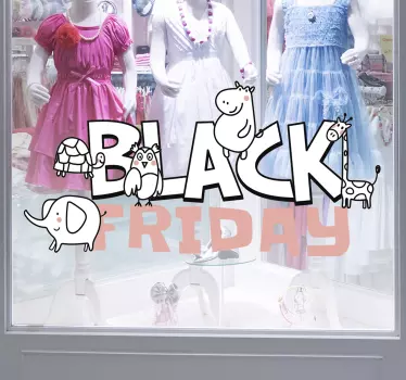 Black Friday children's shop window sticker - TenStickers