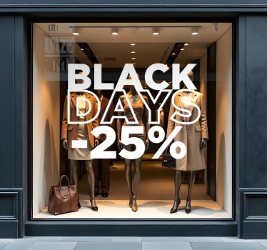Black friday sticker monochrome custom "black days" - TenStickers