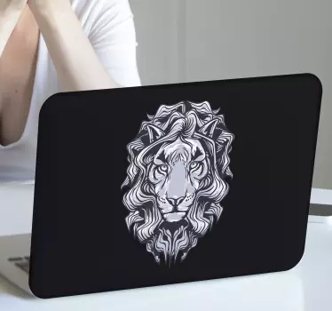 Black lion laptop skin - TenStickers