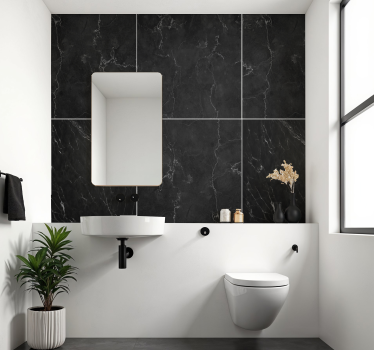 Black marble tile sticker for bathroom - TenStickers