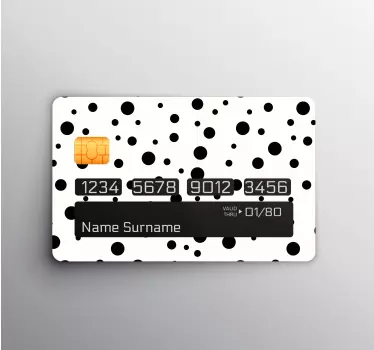 Black Polka Dot Pattern credit card sticker - TenStickers
