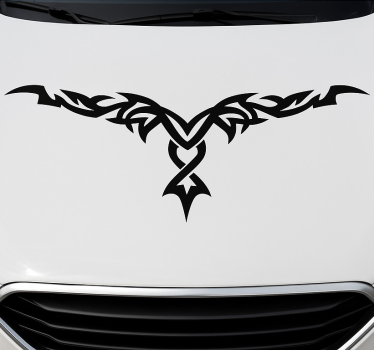 Car sticker monocolour tribal hood design - TenStickers
