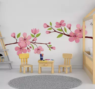 Bloomy spring flower wall decal - TenStickers