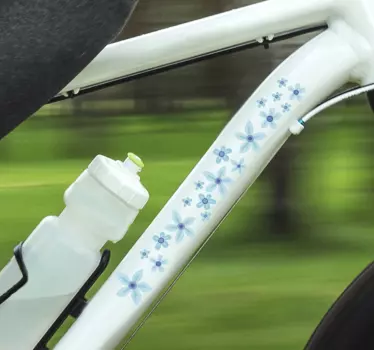 Blue flowers bike sticker - TenStickers