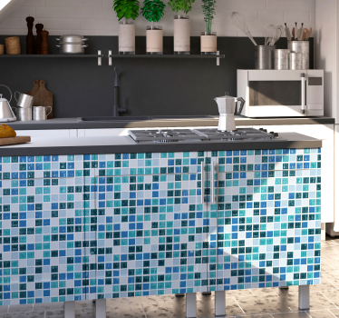 Blue mosaic furniture sticker - TenStickers