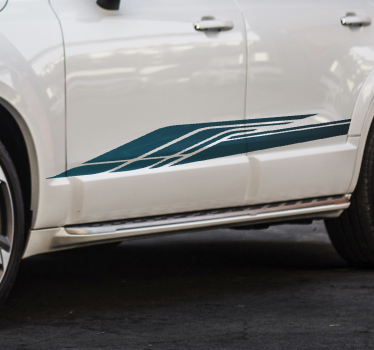 Blue race stripe Car Decal - TenStickers