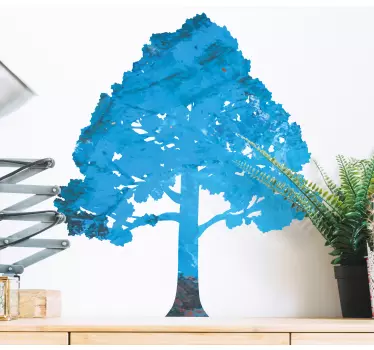 blue shades tree design Bedroom sticker - TenStickers